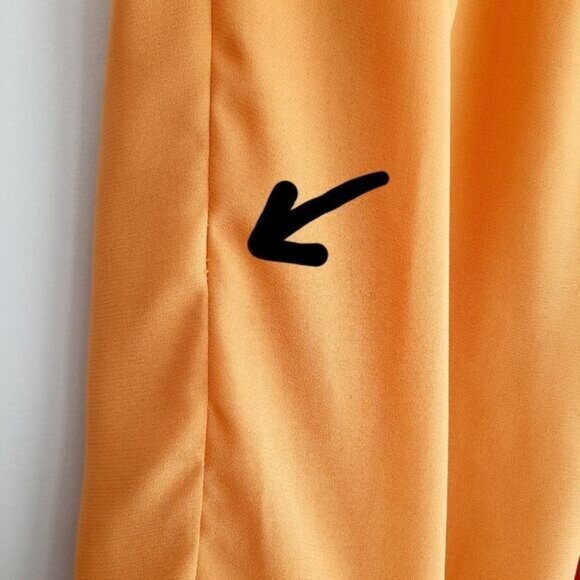 YA / Los Angeles Plisse Flowy Midi Skirt Yellow Sz S Flawed - Picture 6 of 13